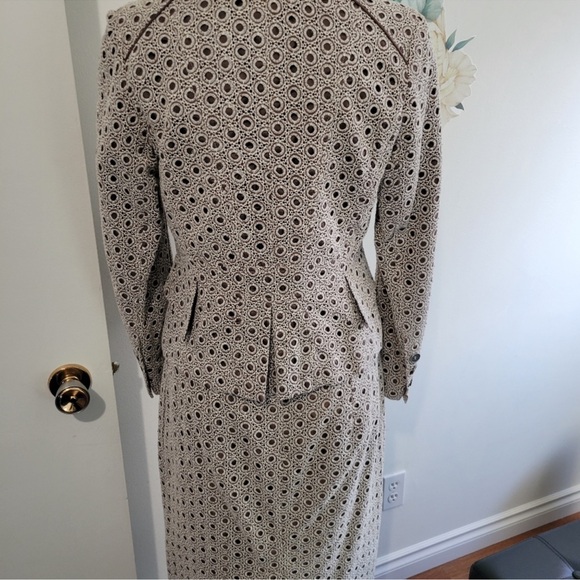 Suit Women's, Size 6 Jacket, Size 10 Skirt, Brown Polkadots, Seranni, Office - Picture 5 of 7